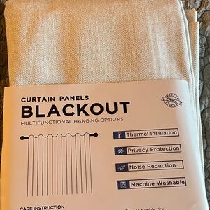 Cream Linen Blackout Curtain Panel